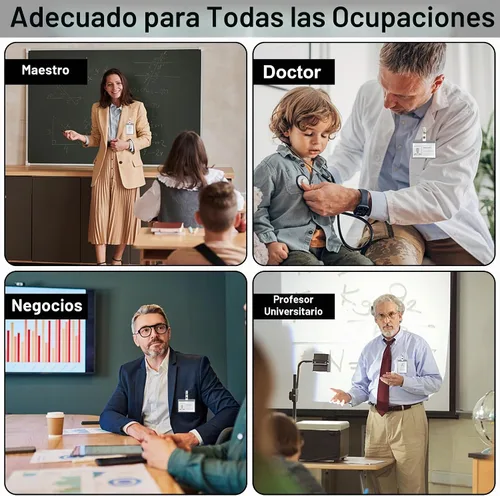 Vista 5 de Happy Trees 50 unidades de clips de metal para insignias con correas de PVC transparente, clip de soporte de identificación para portainsignias