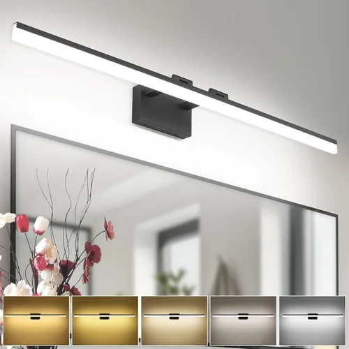 Vista 12 de SOLFART Luces LED de Tocador de 24 Pulgadas Níquel Cepillado Lámpara de Baño Luces de Tocador de Baño Sobre Espejo Accesorios de Iluminación