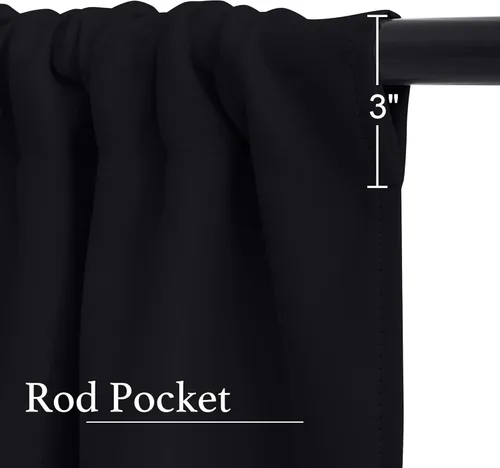 Vista 3 de NICETOWN Cenefas de Ventana Opacas con Aislamiento Térmico para Guardería - Paneles de Cortina con Bolsillo para Barra de Decoración del Hogar