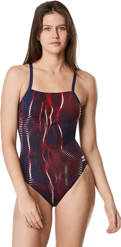 Vista 19 de Speedo Traje de baño de una pieza para niña Endurance+ Flyback Solid Youth Team Colors Negro/Negro
