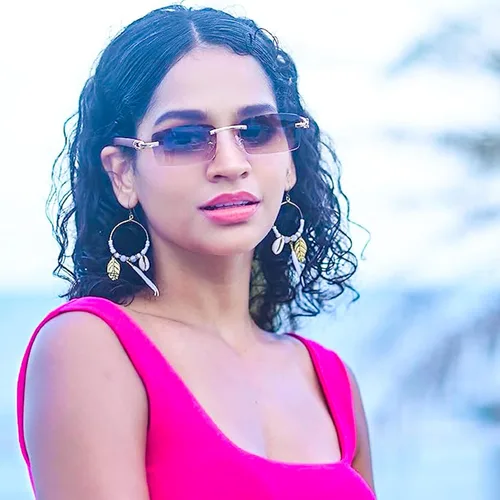 Vista 7 de Gafas de sol cuadradas unisex con montura dorada sin montura para hombre y mujer, estilo de los años 90, rectangular, sin marco, retro, moderno, hip