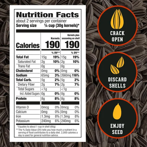 Vista 2 de DAVID Semillas de girasol jumbo, sabor a pimienta agrietada, 5.25 onzas