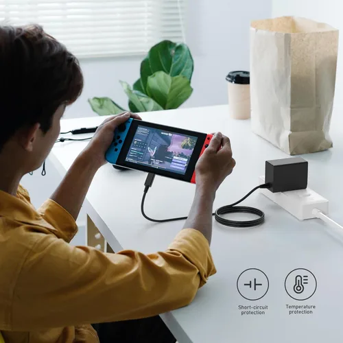 Vista 5 de 39W Charger for Nintendo Switch AC Adapter Switch Supply Power,15V 2.6A Fast Charging with 6.6FT USB C Cord Compatible with Nintendo Switch