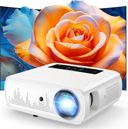 Vista 10 de Proyector Mini [Enfoque Eléctrico] GROVIEW Bluetooth, Proyector Portátil Totalmente Sellado, Zoom 75% y Bajo Nivel de Ruido, Proyector de Películas