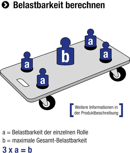 Vista 3 de Meister Rueda giratoria ✓ ✓ Ruedas de goma ✓ Placa de rodadura suave ✓ /Rodamiento de rodillos de transporte Rollo resistente, 800650