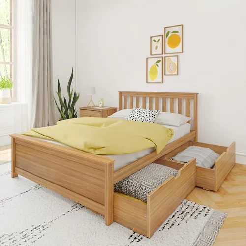 Vista 34 de Max & Lily Cama clásica individual de suelo, 79.75 pulgadas, marco de cama baja de madera maciza para niños, cama de piso moderna para dormitorio
