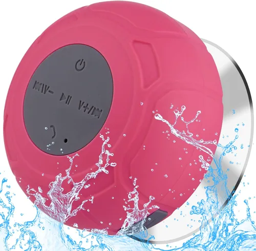 Vista 9 de Altavoz de ducha Bluetooth impermeable portátil inalámbrico resistente al agua altavoz ventosa, micrófono integrado regalos para niños altavoz