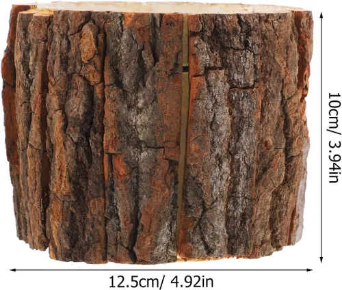 Vista 6 de Cabilock Maceta de madera, maceta rústica pequeña con orificio de drenaje, multiusos para suculentas de interior, 4.7 x 4.7 x 3.9 in