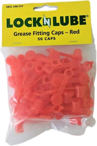 LockNLube Tapas de ajuste de grasa (50 unidades) (rojo)