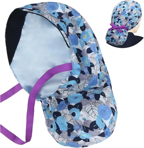 Vista 21 de ABAMERICA Scrub Caps for Women Surgical Caps Nurse Hat Functional Ponytail Holder for Long Hair Single or Satin-Lined