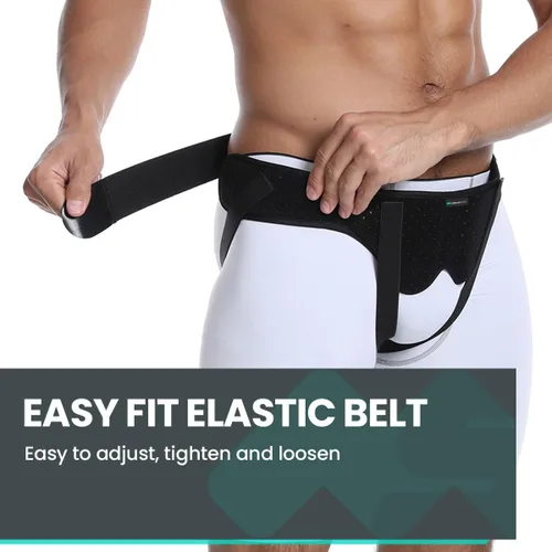 Cinturón de hernia inguinal con almohadillas de compresión extraíbles, soporte ajustable de velcro para la ingle izquierda, derecha o bilateral,