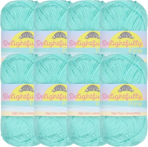 Vista 73 de JubileeYarn - Ovillo de hilo deliciosamente fino, 1.76 oz/madeja de rayón de bambú, color rosa polvo, 4 madejas