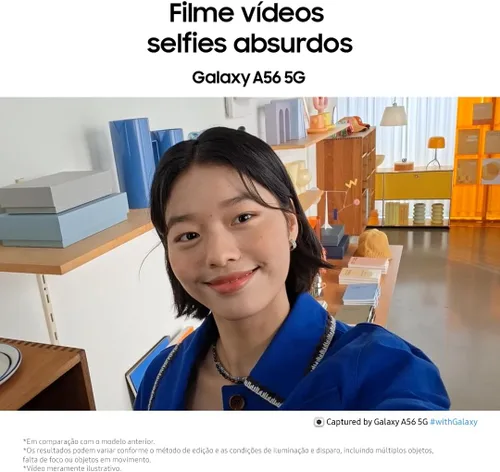 Vista 5 de Samsung Galaxy A56 5G 2025 128GB, Dual SIM 6.7 pulgadas 120Hz AMOLED, IP67 resistente al agua, Android 15 Modelo internacional desbloqueado