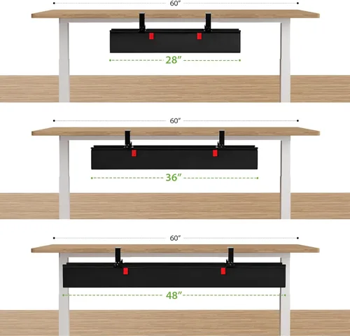 Vista 8 de KEEGH Bandeja de gestión de cables debajo del escritorio sin taladro - Bandeja de gestión de cables debajo del escritorio de 71 cm - Montaje