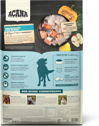 Vista 2 de ACANA Alimento seco sin granos para perros Receta de pescado de agua dulce Bolsa de 13 libras