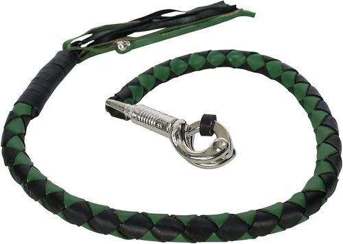 Vista 7 de Dream Apparel Látigo de cuero para motocicleta de 36 pulgadas con flecos para manubrio, color negro