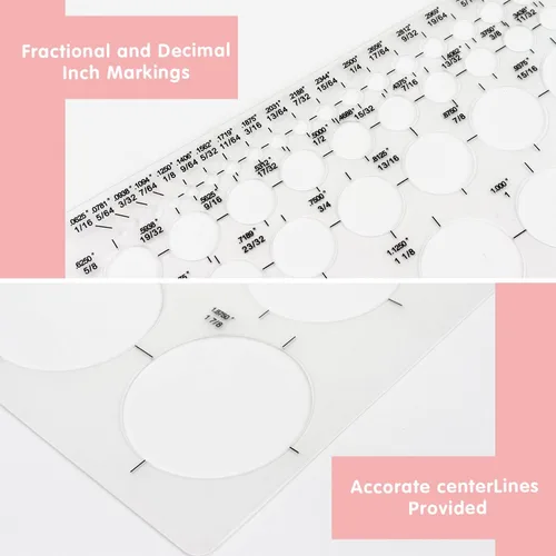 Vista 4 de Tamaki Plantilla de Círculo Plantilla de Círculo Redonda Plantillas de Stencil para Trazado para Oficina y Escuela, Diseño de Edificación