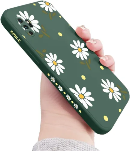 Vista 10 de Funda para Galaxy Note 10 Plus, diseño de margaritas, protección de lente de cámara, a prueba de golpes, TPU parachoques de silicona líquida, fundas