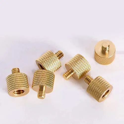 Vista 5 de Donuts Adaptador de tornillo hembra de 3/8 a 1/4 macho, adaptador de montaje de rosca para trípode, soporte de micrófono, cámara, paquete de 2