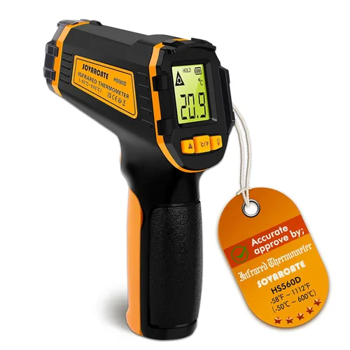 Termómetro infrarrojo digital pistola de temperatura láser termómetro de carne para cocinar, alimentos, hornos de pizza, parrilla, motor, dulces,
