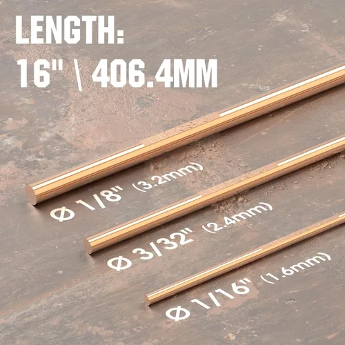 Vista 2 de YESWELDER Varilla de soldadura TIG de acero suave ER70S-6 1/8"x16" 5LB