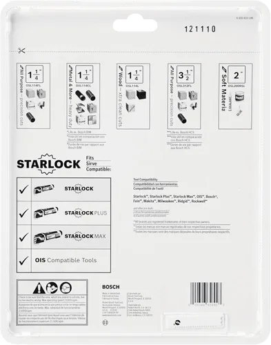 Vista 3 de BOSCH Starlock® Juego de cuchillas oscilantes para corte de carburo multiherramienta OSL005L (5 piezas)