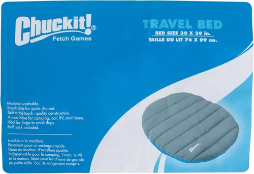 Vista 2 de Chuckit! Cama de viaje para perros (39 pulgadas de largo x 30 pulgadas de ancho) resistente al agua, azul