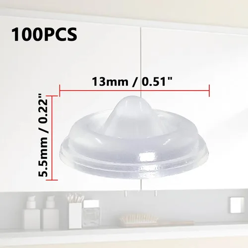 Vista 2 de Bivethoi Almohadillas de amortiguación de sonido – 100 piezas – Parachoques autoadhesivos transparentes en forma de puntos circulares para puertas