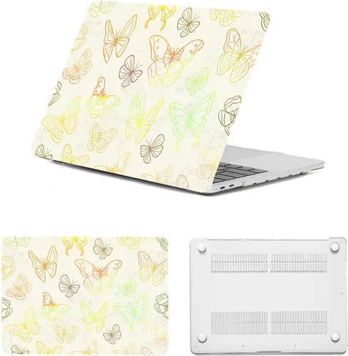 Vista 9 de Funda para laptop MacBook Air de 13 pulgadas M1 2020 2019 2018 A2337 A2179 A1932 Retina/Touch ID, funda protectora delgada y rígida para MacBook Air