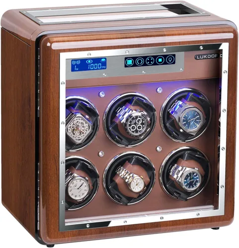 Vista 2 de Automatic Watch Winder Luxury Walnut Watch Winder for Rolex with Quiet Motor and Adjustable Upgraded Watch Pillows AC Adapter Watch Winder Box for