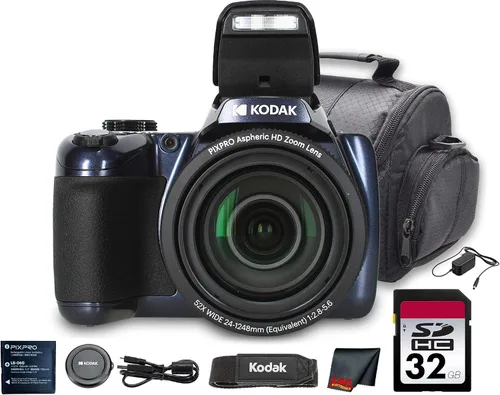 Kodak PIXPRO AZ528 - Cámara digital (azul) | Sensor de 16 MP, zoom óptico de 52x, lente gran angular de 0.945 in, óptica es y conectividad Wi-Fi,