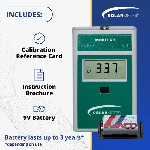 Vista 4 de Solarmeter - Modelo 6,2, medidor sensible UVB para terrarios, medidas 280 – 320nm con rango de 0-1999 µw/cm² .Total UVB.