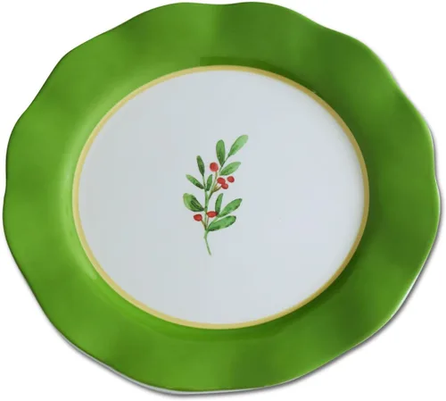 Vista 11 de Beatriz Ball VIDA Alegria - Platos llanos de 11 pulgadas, juego de 4 pulgadas, color blanco, elegante melamina de lujo con borde de perlas, ideal