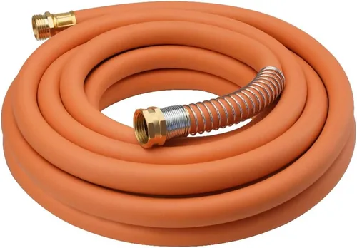 Vista 43 de WiseFlow Manguera de jardín de 3 pies x 5/8 pulgadas, manguera de goma resistente, manguera de agua con trenzado de cinco capas, accesorios macho