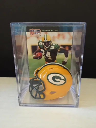 Green Bay Packers NFL Helmet Shadowbox w/ Sterling Sharpe card