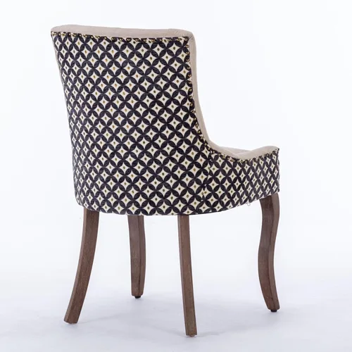 Vista 5 de A&A Furniture Ultra Side Dining Chairs Set of 2, Modern Table & Chair Sets with Thickened Fabric and Solid Wood Legs, Bronze Nail Head Accent