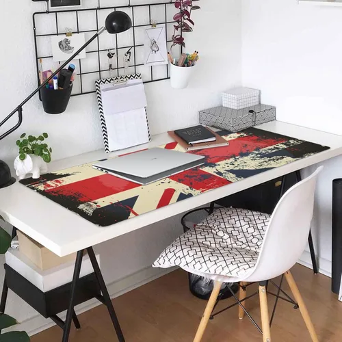 Vista 5 de ALAZA British Flag Retro Large Gaming Mouse Pad Big Mousepad Mice Keyboard Mat with Non-Slip Rubber Base for Computer Laptop Home & Office, 31.5 X