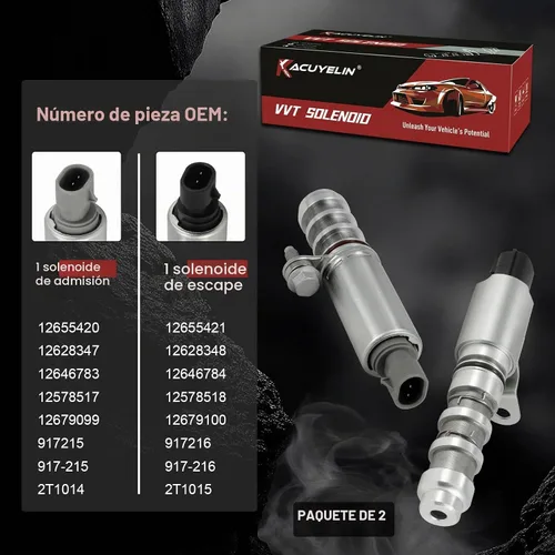 Vista 5 de 917215 917216 Válvula de control de aceite solenoide de sincronización de válvula variable VVT del motor Compatible con Chevy Equinox Cobalt Impala
