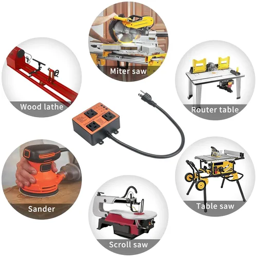 Vista 7 de Interruptor de vacío automático, interruptor automático Ortis con control de polvo para más herramientas eléctricas, retarda el encendido/apagado