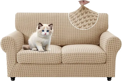 Vista 10 de MAXIJIN 2 fundas elásticas para sillón de sala de estar, fundas gruesas y suaves con brazos para perros, mascotas, protector de sofá individual