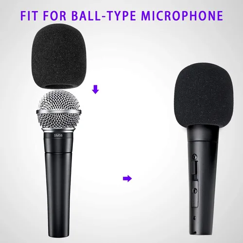 Vista 4 de Parabrisas de micrófono de mano de 6 piezas, filtro de micrófono pop para micrófono de estudio, micrófono de mano Bluetooth y micrófono de mano