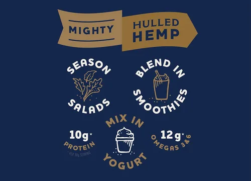 Vista 2 de Mighty Seed Hemp Semillas de cáñamo peladas, 24 oz