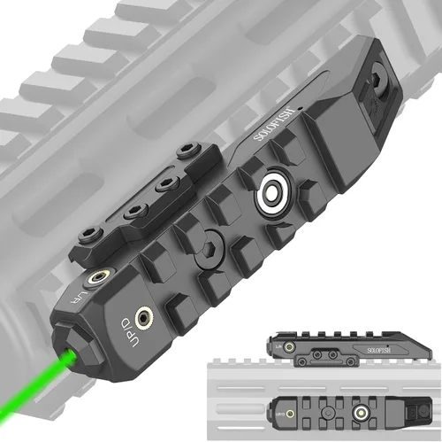 Vista 10 de Solofish 2-in-1 Mounted Laser Sight is Compatible with Mlok/Picatinny Rail for Rifle, Low-Profile Tactical Green/Blue/Red Laser Sight, Magnetic