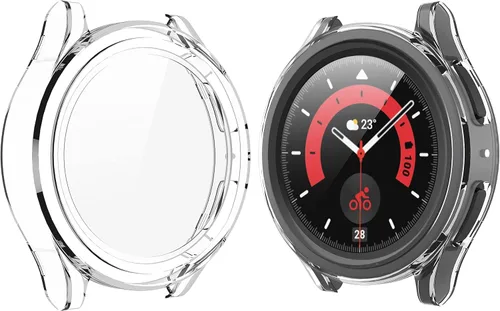 Vista 17 de Langboom Funda rígida negra compatible con Samsung Galaxy Watch 5 Galaxy Watch 4 de 1.575 pulgadas (1.575 in) con protector de pantalla, protector