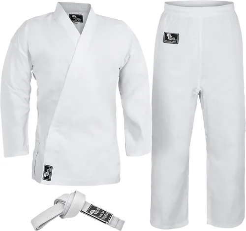 Hawk Sports Uniforme de karate para niños y adultos, uniforme ligero de karate gi de artes marciales con cinturón