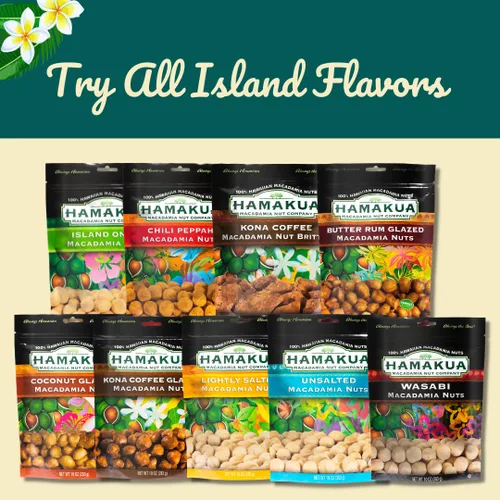 Vista 6 de Hamakua - Nueces de macadamia - Chili picante - Cultivado en Hawai saborizado seco tostado medio y macadamia entera - Nueces de macadamia grandes