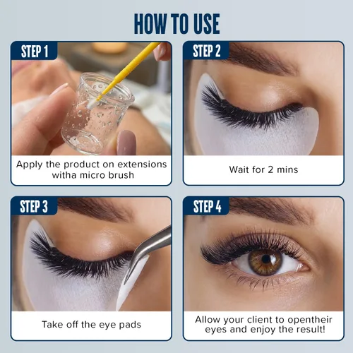 Vista 6 de STACY LASH Adhesivo para extensiones de pestañas/0.50 onzas líquidas/0.5 fl oz/reduce los humos de pegamento de extensiones de pestañas/Super