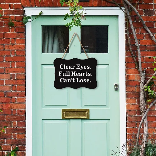 Vista 2 de Placa colgante de madera con diseño de ojos claros y corazones completos con texto en inglés «Cant Lose», decoración de pared para cocina, sala