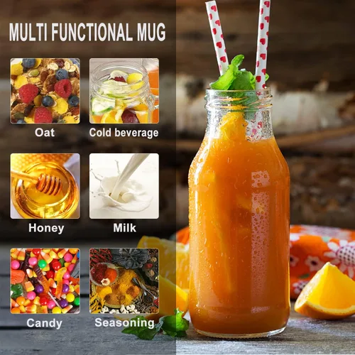 Vista 6 de QAPPDA Botellas de vidrio de 12 onzas, botellas de leche de vidrio transparente con tapas herméticas de metal negro, recipiente vintage para batidos