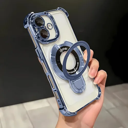 Vista 27 de Funda para iPhone 11 Pro con soporte de anillo magnético, [compatible con MagSafe] Cuatro esquinas a prueba de golpes